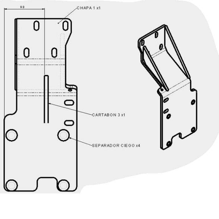 SOPORTE DERECHO COMPRESOR MB 816/8