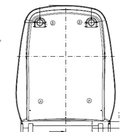 CARCASA TRASERA BUTACA CREATE 110 RAL 7012