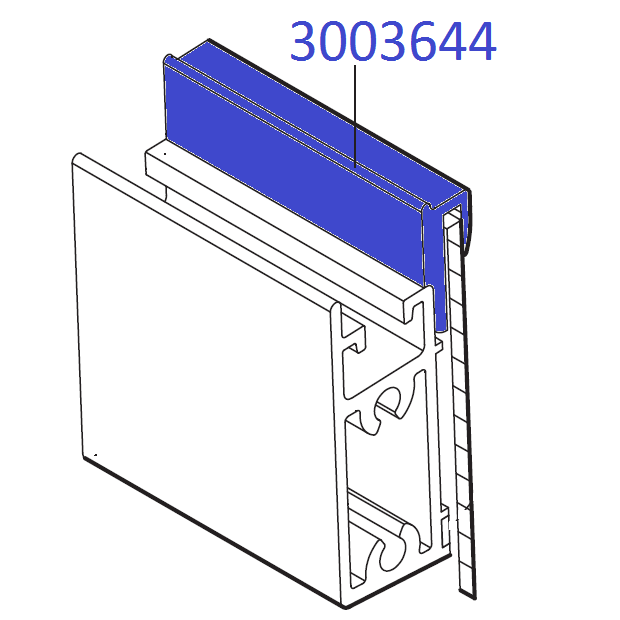 PERFIL GOMA SUPERIOR PUERTA CRISTAL L-730