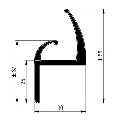 GOMA DELANTERA TOLDO L=2600MM